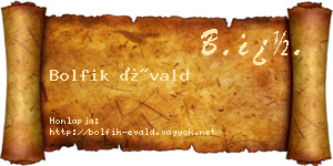 Bolfik Évald névjegykártya